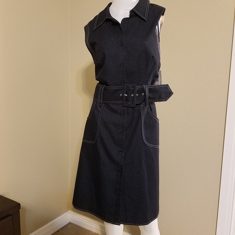 Button down jean colored dress